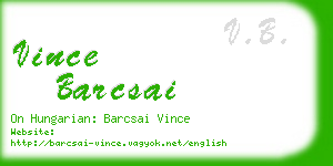 vince barcsai business card